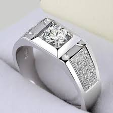 Gents Pure Silver Solitare Ring