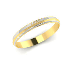 Ridged Gold and Hodium Kada for Men