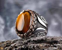 Turkısh Handmade 925k Sterling Silver Ring/Natural Tiger Eye Gemstone Ring , Gift For Him
