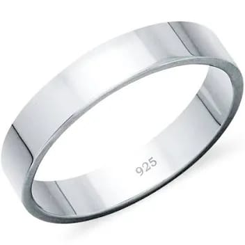 Flat Original Silver Band Ring/Sterling Silver Plated Ring