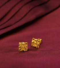 Square Gold Studs Earrings